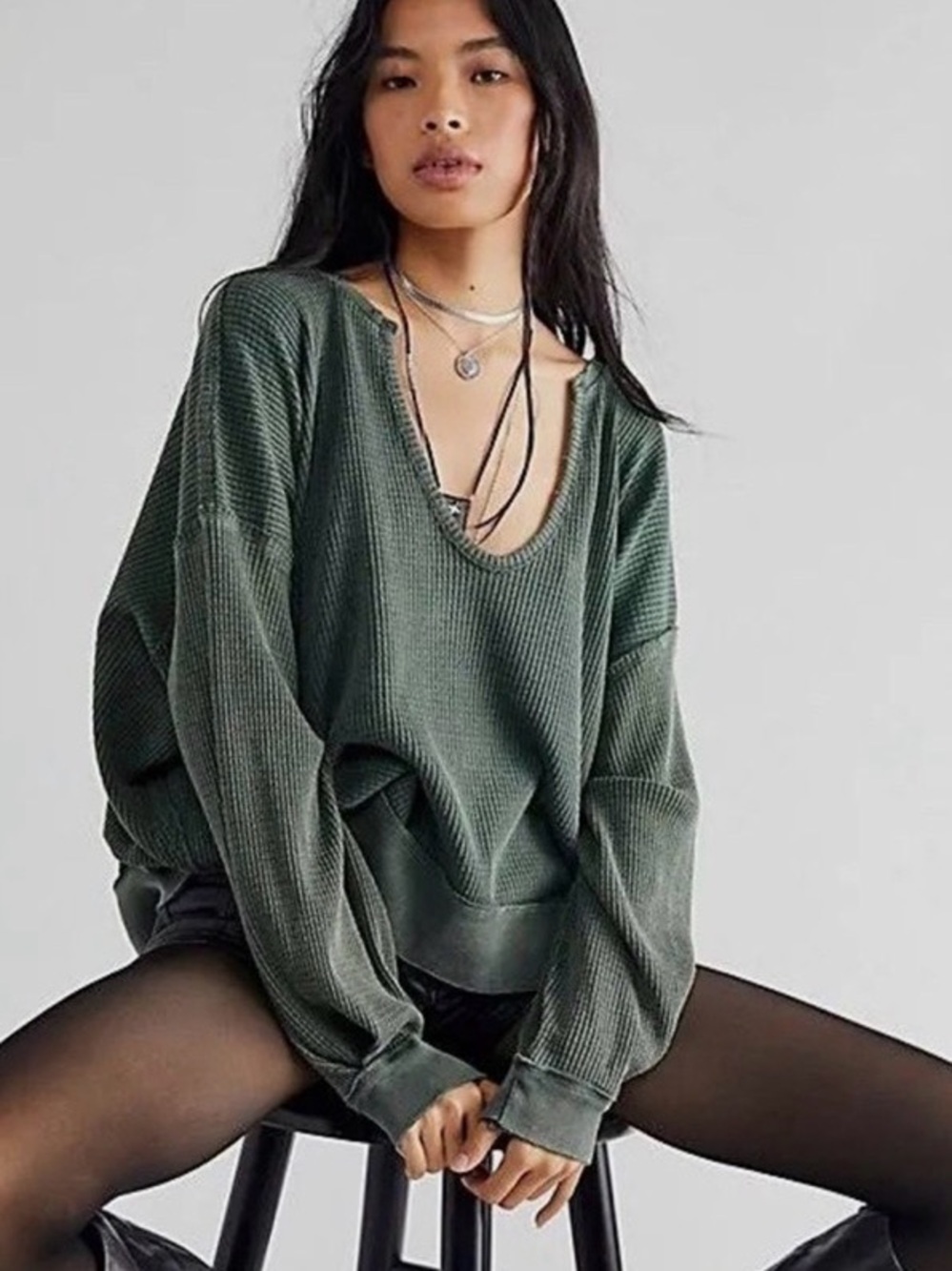 Free People We The Free Women’s Buttercup Thermal Oversized Too Size Medium